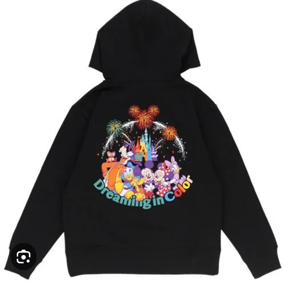 Tokyo Disney Resort 20/22 Black Hoodie Dreaming In Color Size L. - Picture 2 of 9